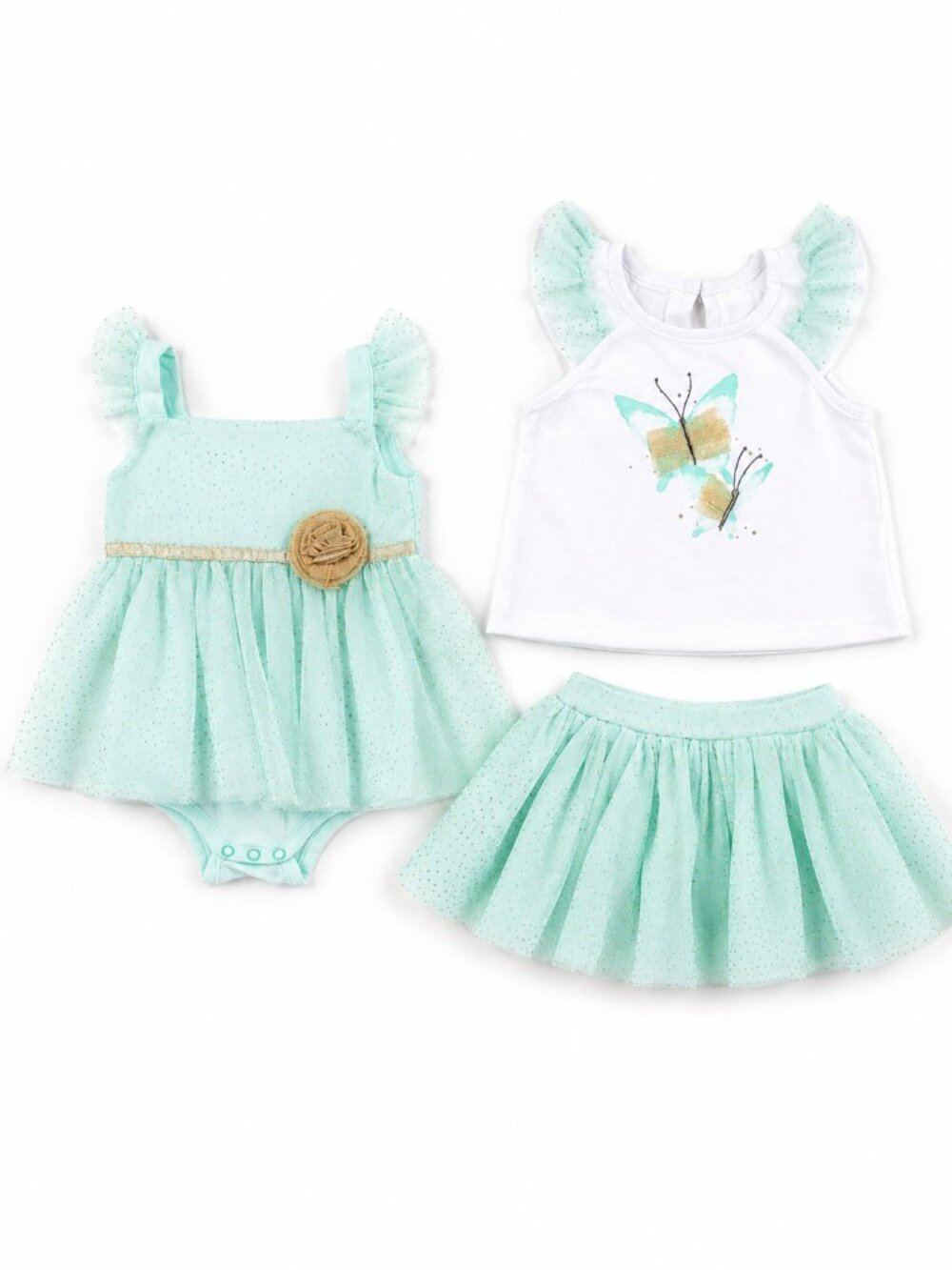 Babyrageous Baby Girl Outfit Bundle 9M Tutu Dress Skirt Set Summer Clothes Lot